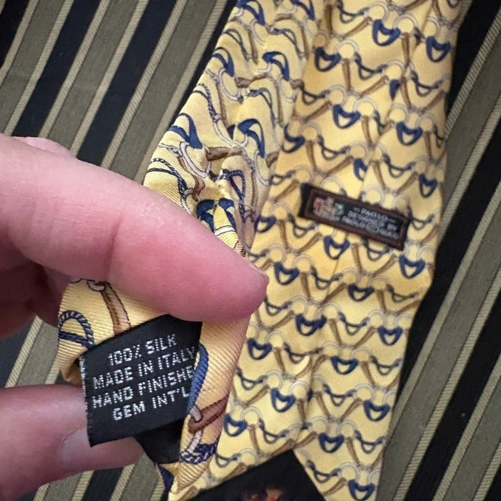 Vintage Paolo Gucci 100% Silk Equestrian Tie